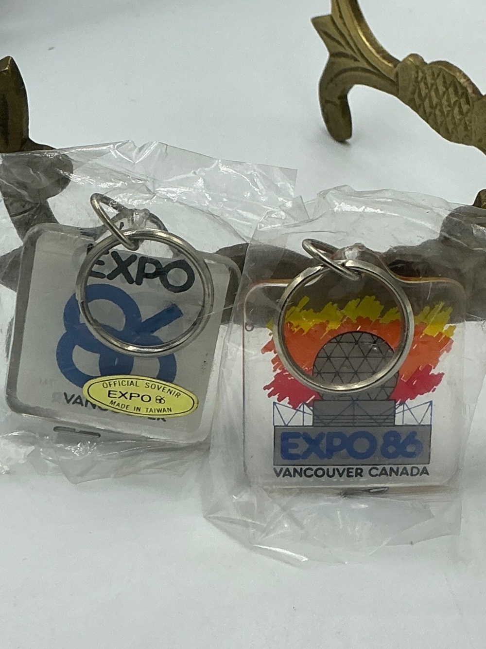 Vintage Expo 86 Keychain Lot Vancouver Worlds Fair Sealed New